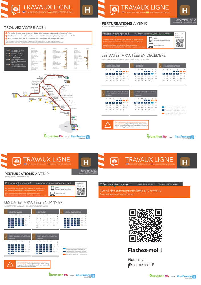 Ligne H | Perturbations et travaux décembre 2022 et janvier 2023