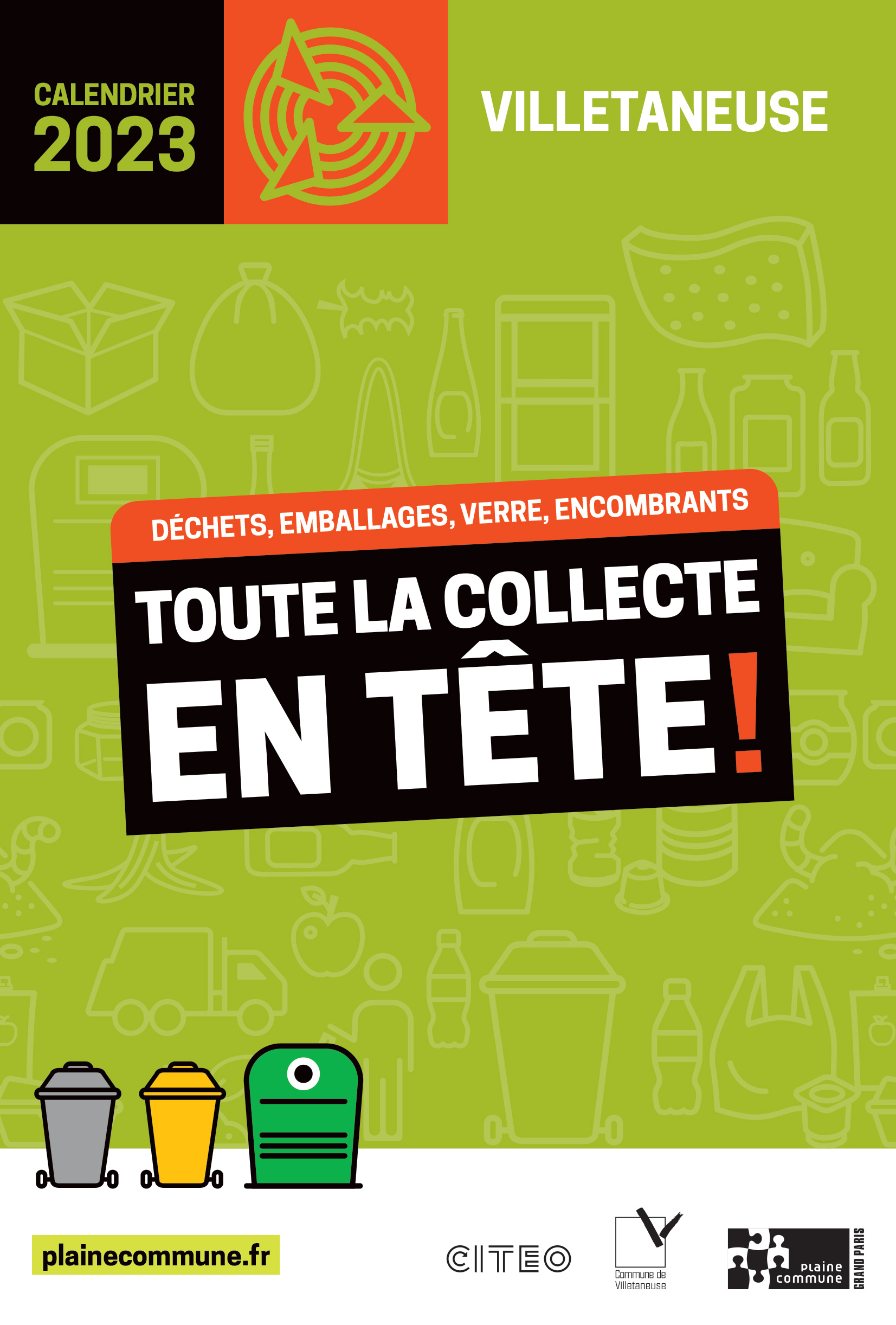 Calendrier 2023 | Collecte des déchets, emballages, verre et encombrants