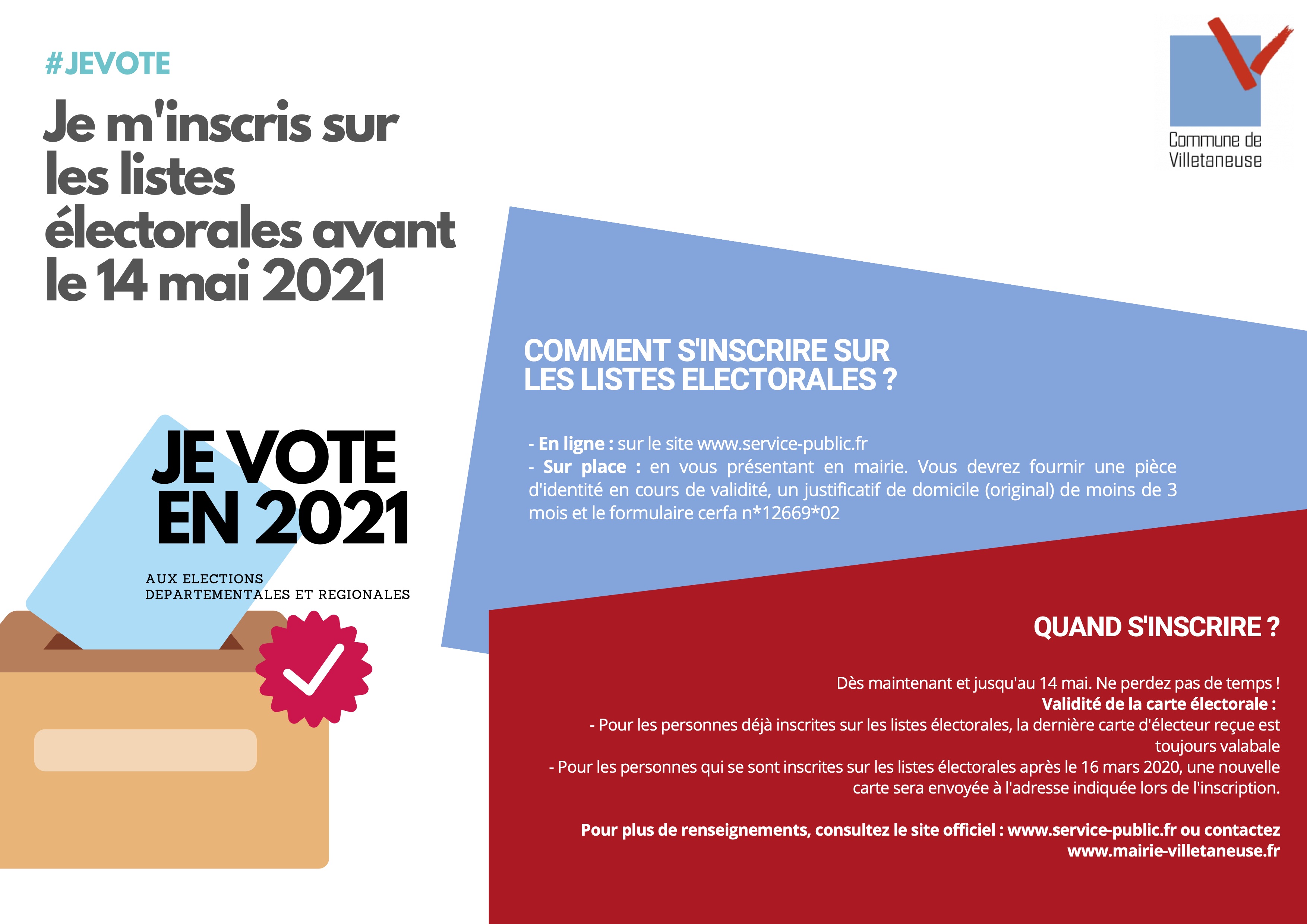 elections de juin 2021 inscrivez vous sur les listes electorales commune de villetaneuse