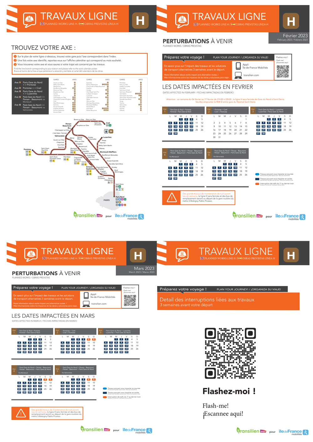 Ligne H | Perturbations et travaux en février et mars 2023