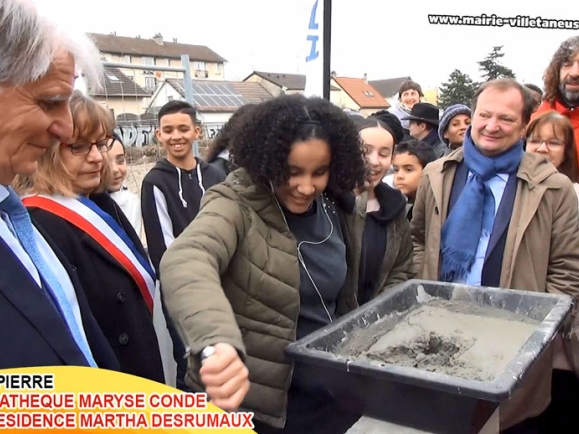 Pose de la première pierre de la médiathèque Maryse Condé et de la résidence Martha Desrumaux
