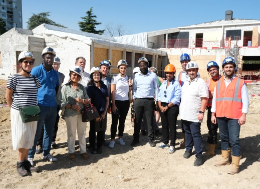 Visite du chantier de rénovation et de réhabilitation de l'école maternelle Jacqueline-Quatremaire