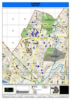 Carte des places de stationnement réservées aux personnes handicapées sur la commune de Villetaneuse.