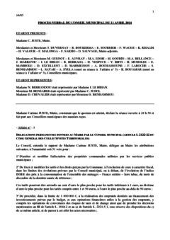 Procès-verbal du conseil municipal du 11 avril 2014