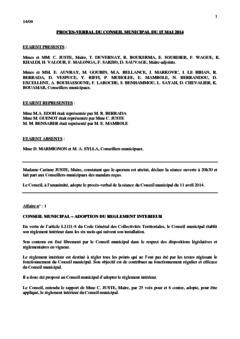 Procès-verbal du conseil municipal du 15 mai 2014