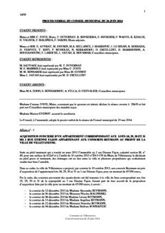 Procès-verbal du conseil municipal du 26 juin 2014