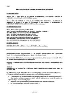 Procès-verbal du conseil municipal du 28 mai 2015