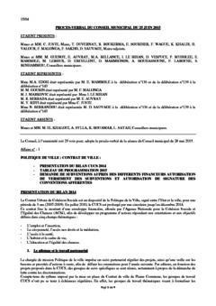 Conseil municipal du 25 juin 2015