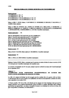 Procès-verbal du conseil municipal du 5 novembre 2015