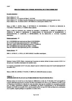 Procès-verbal du conseil municipal du 17 décembre 2015