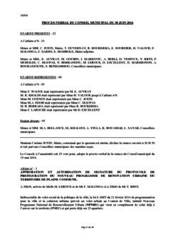 Procès-verbal du conseil municipal du 30 juin 2016