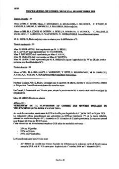 Procès-verbal du conseil municipal du 4 octobre 2018