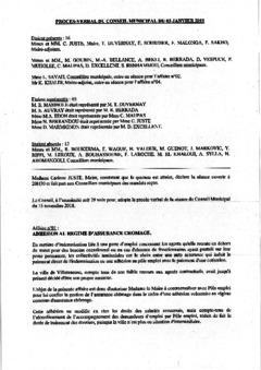 Procès-verbal du conseil municipal du 3 janvier 2019