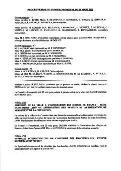 Procès-verbal du conseil municipal du 28 mars 2019