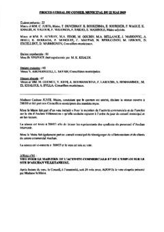 Procès-verbal du conseil municipal du 22 mai 2019