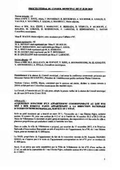 Procès-verbal du conseil municipal du 27 juin 2019