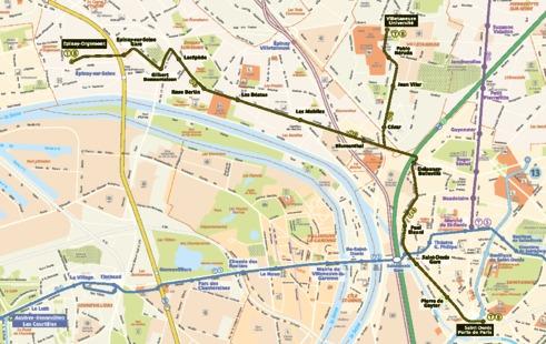 Plan de la ligne T8 - le Tram'Y