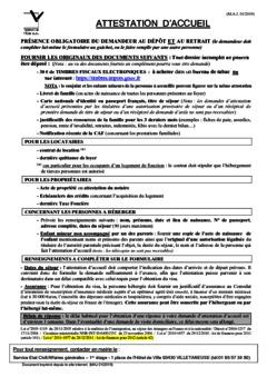 Attestation d'accueil