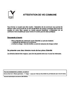 Attestation de vie commune