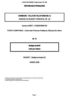 Budget primitif communal 2020