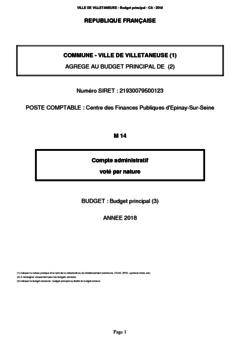 Compte administratif communal 2018